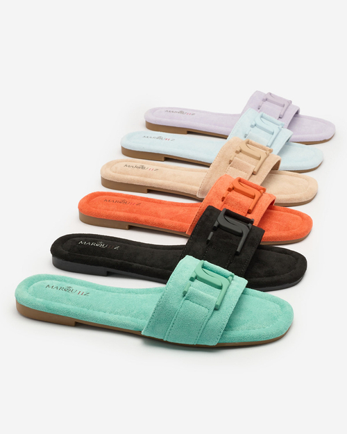 Сині жіночі шльопанці Royalfashion з пряжкою Rydr