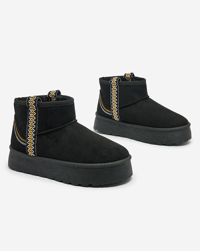 Royalfashion Dámské krátké kozačky a'la snow boots s ornamentem Erititta