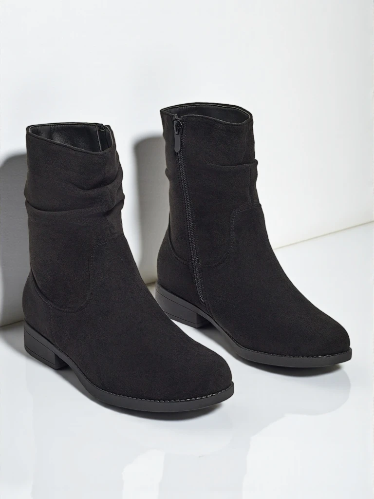 Vyšší dámské eko semišové kotníkové boty Norvia