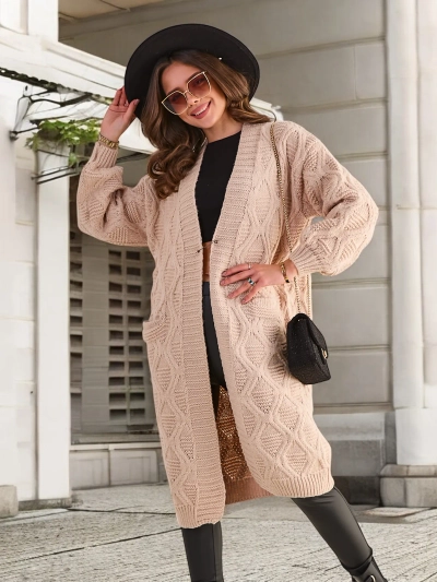 Royalfashion Pletený ženský pončový svetr