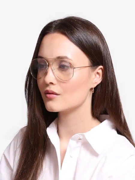 Royalfashion сонцезахисні окуляри прозорі в срібній рамці