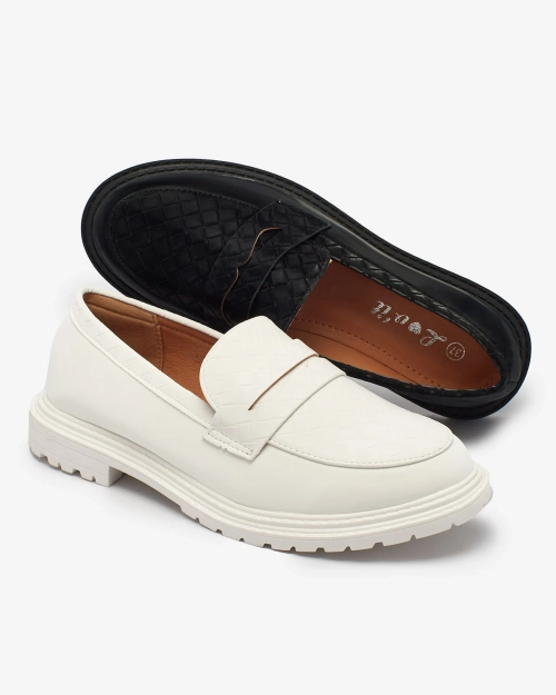 OUTLET OUTLET Royalfashion Білі жіночі мокасини з тисненням Tewneris