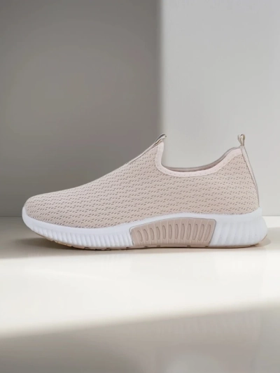 Dámské béžové tenisky Eulalia Slip-On plochý podpatek tkanina léto jaro