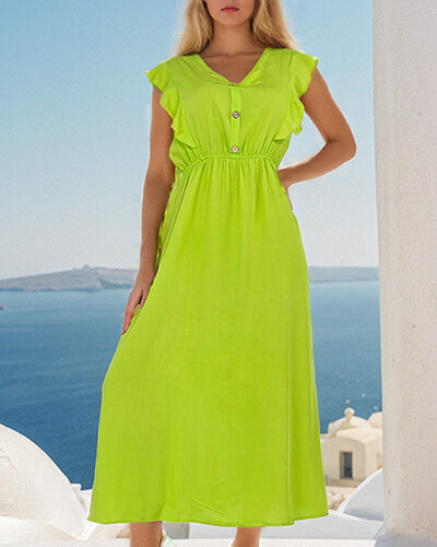 Royalfashion Dámské midi šaty s knoflíky