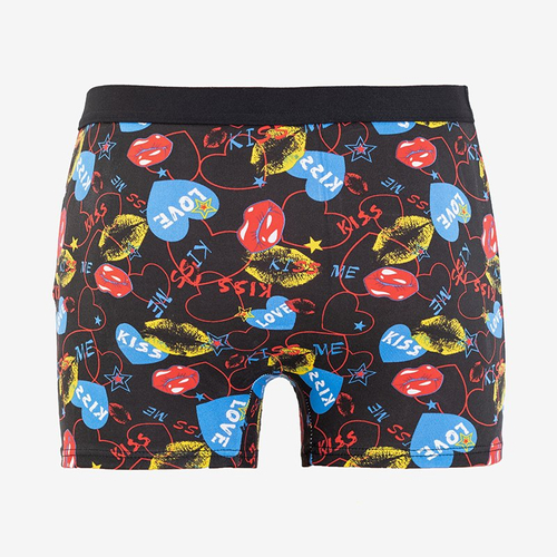Чорні чоловічі боксери з принтом - Нижня білизна