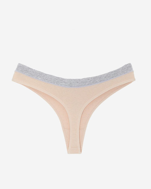 Бежеві жіночі стрінги з принтом - Нижня білизна