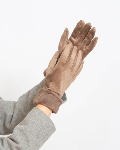 Royalfashion Hnědé dámské rukavice