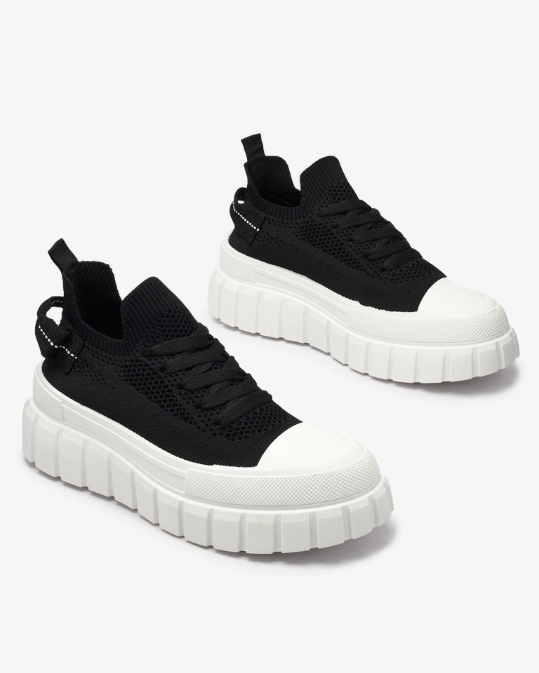 Černé dámské tenisky na platformě Feksid- Obuv