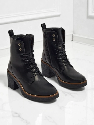 Dámské kotníkové boty na sloupku Zeltra z eko kůže