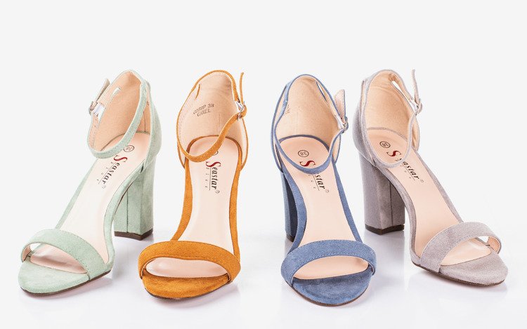 Dámské zelené sandály na sloupku Sweet Honey - Footwear 1