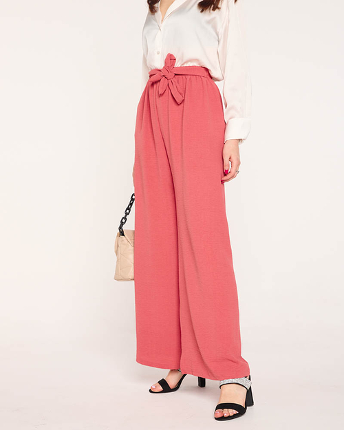 Темно-рожеві широкі штани палаццо