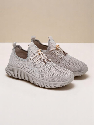 Aurelia Beige Royalfashion – Béžové dámské tenisky tkanina šněrovací