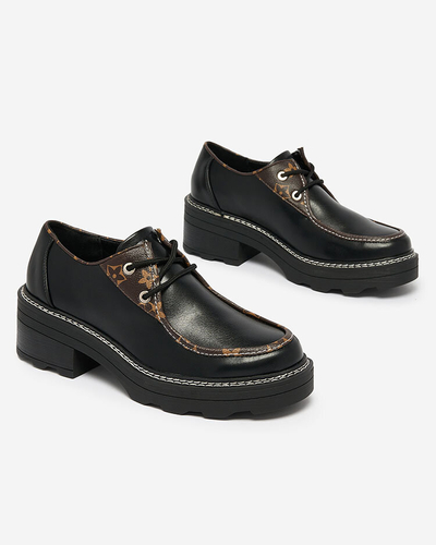 Royalfashion Чорні жіночі напівчеревики на суцільній підошві Dobbin