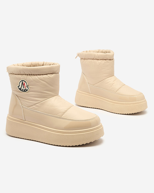 Royalfashion Жіночі черевики-сліпони для снігу бежевого кольору Ademra