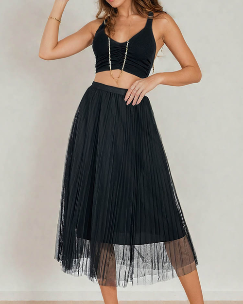 Royalfashion Жіноча двошарова спідниця міді