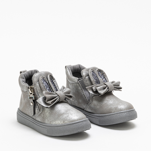 Сіре дитяче взуття з оздобленням Ysis