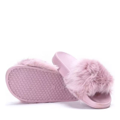 VÝSTUP Fialové pantofle s kožíškem Millie- Footwear