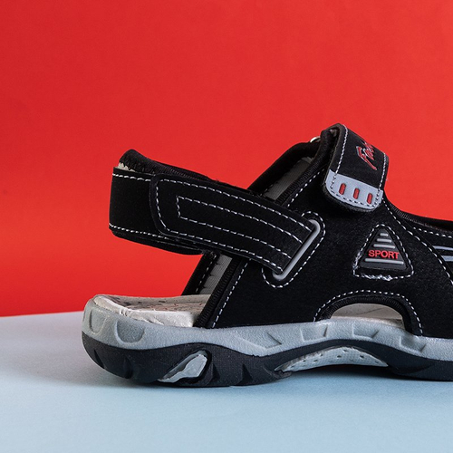 Чорні дитячі сандалі на липучках Monekin