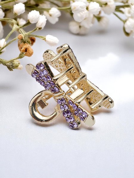 Royalfashion Sponka do vlasů se třpytivými kamínky Zlatá sponka