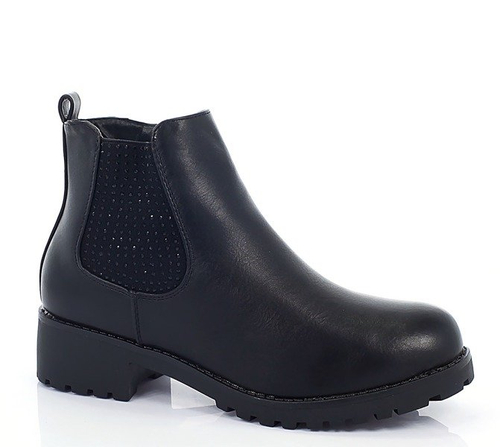 Czarne botki na platformie - Obuwie