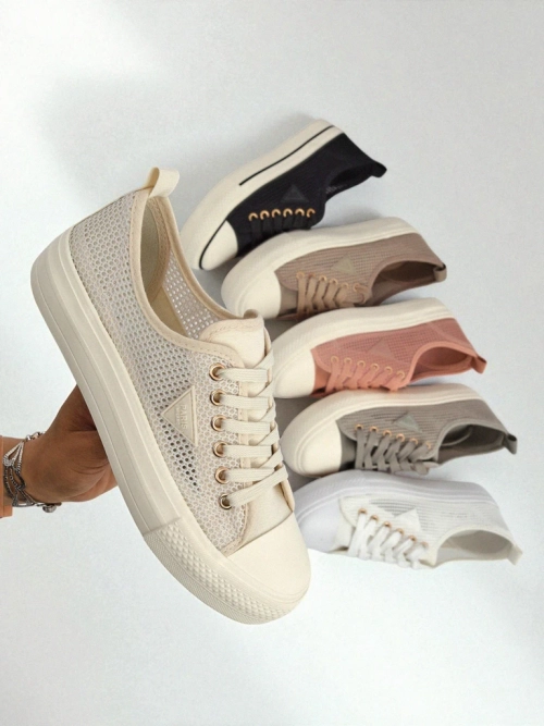 Жіночі бежеві теніски Callista Mesh - плоский каблук, колекція Літо Осінь