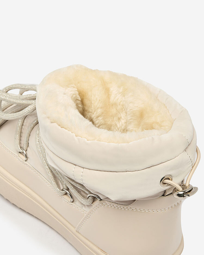 Royalfashion Жіночі черевики-сліпони a'la snow boots бежевого кольору Nevsone