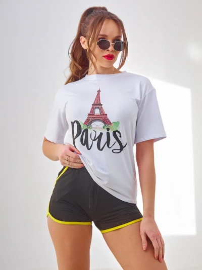Royalfashion Dámský sportovní set s tričkem a šortkami Paris