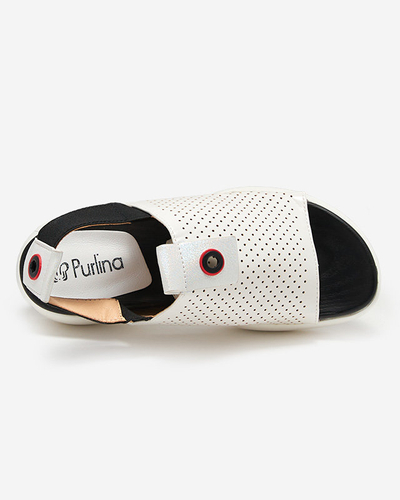 Bílé dámské sandály z ekokůže Pueshi - Obuv