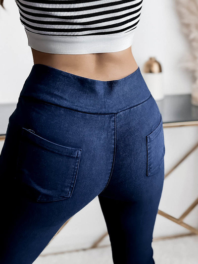 Námořnicky modré dámské tegingové kalhoty- Oblečení