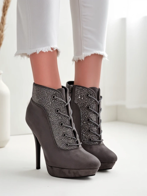 Чоботи на блискавці Royalfashion для жінок з блискітками Efelolo