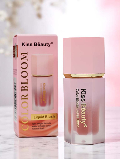 Kiss Beauty Tekutý Blush s houbičkou v barvě SunSet