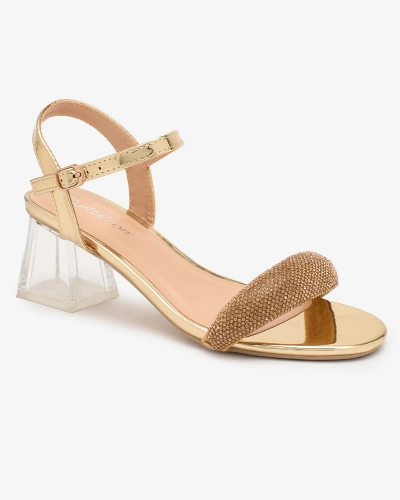 Royalfashion Zlaté dámské sandály na kůži Halenssa