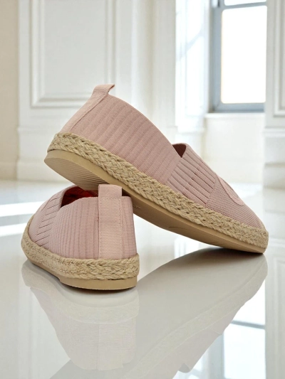 Dámské espadrilky Theodora růžové z semišové ekologické kůže, ploché