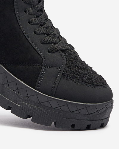 Жіночі утеплені черевики-трапери чорного кольору Wosser- Footwear