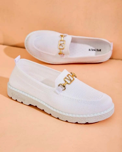 Royalfashion Dámské látkové mokasíny se zlatým zdobením Erticae