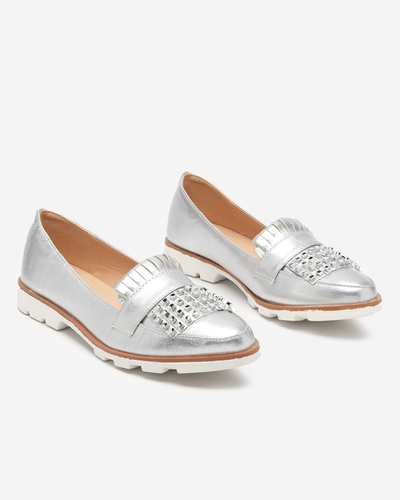 Сріблясті лаковані лофери Fanreso