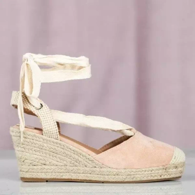 OUTLET Růžové espadrilky s klíny Margaretta - Boty