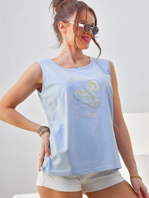 Royalfashion бавовняний жіночий топ з серцем