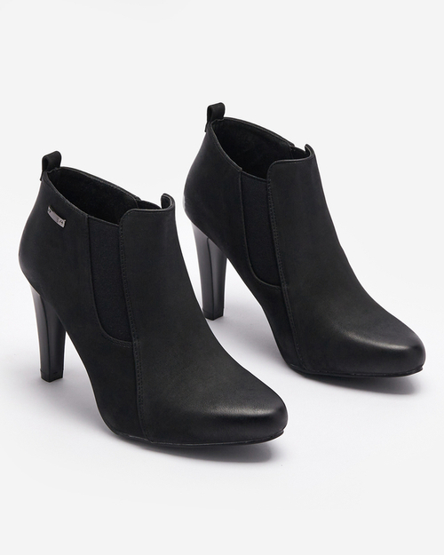 Жіночі високі чоботи на шпильці чорного кольору Loretti - Взуття