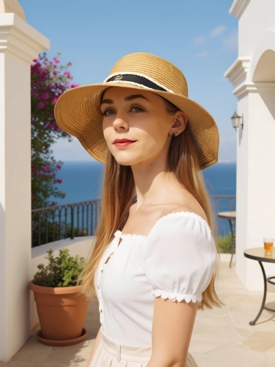 Royalfashion Dámský slaměný klobouk Sunny Meadow