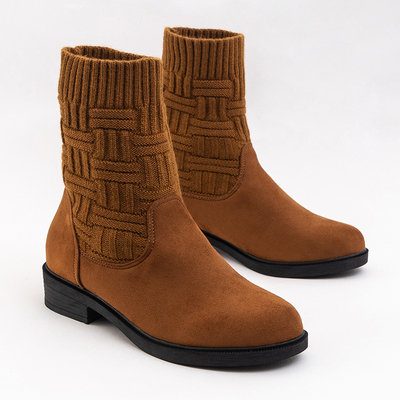 Hnědé dámské boty a'la sock Asencion - Obuv