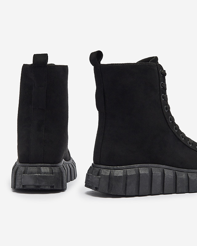 Černé dámské kozačky z ekokůže Alolu- Obuv