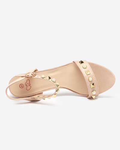 OUTLET Жіночі бежеві босоніжки на жердині з прикрасами Rokky - Взуття