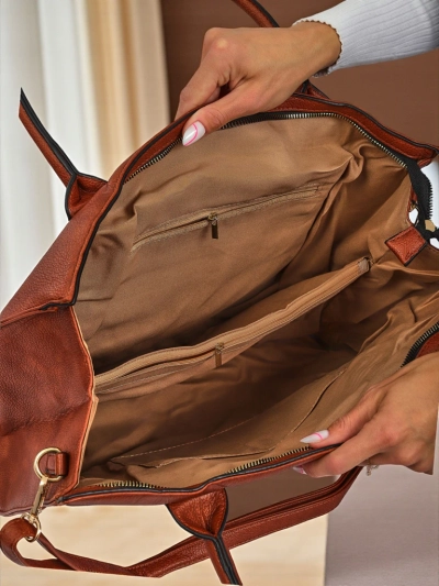 Dámská kabelka Hera Eleganza – hnědá, ekologická kůže, klasický styl