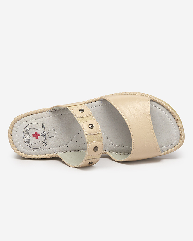 Béžové dámské sandály z ekokůže Skins - Footwear