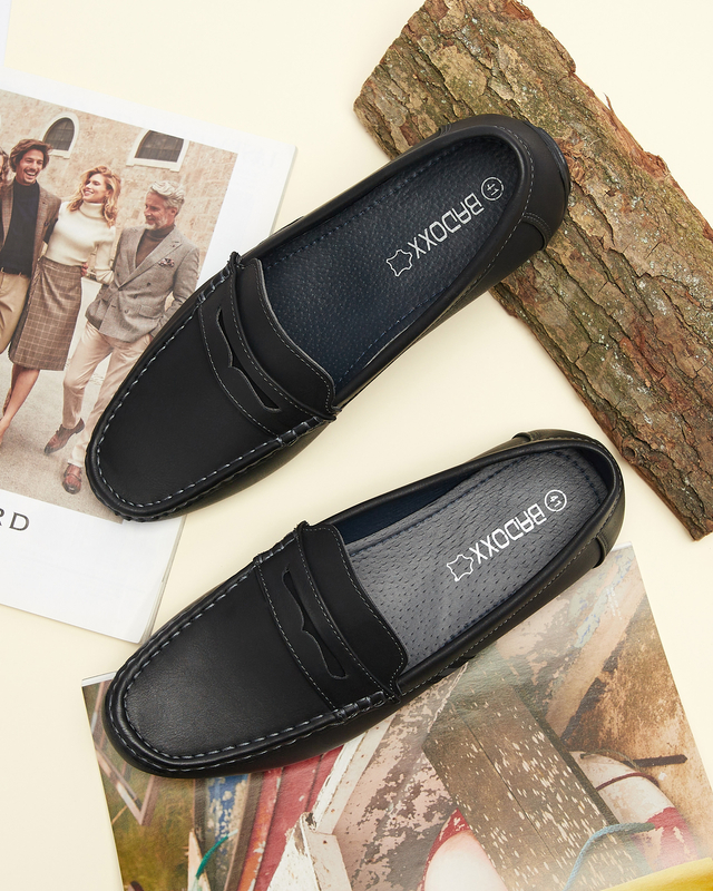 Černé pánské mokasíny Hacerno- Obuv