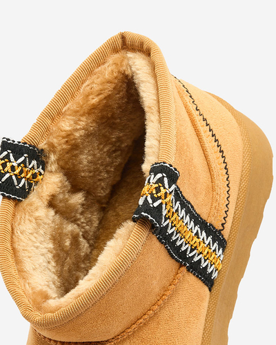 Royalfashion Dámské krátké kozačky a'la snow boots s ornamentem Erititta