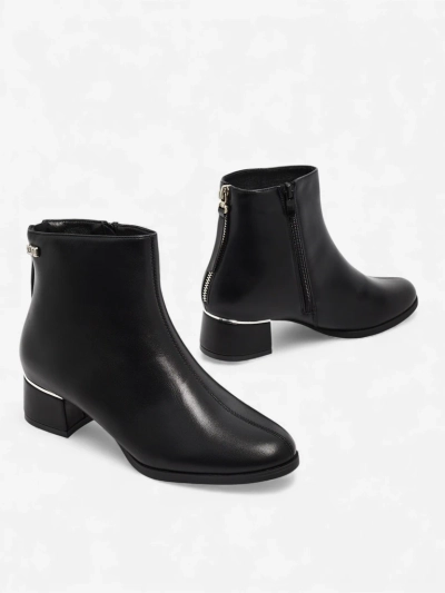 Жіночі ботильйони з екошкіри на підборах-стовпчику Arshinea