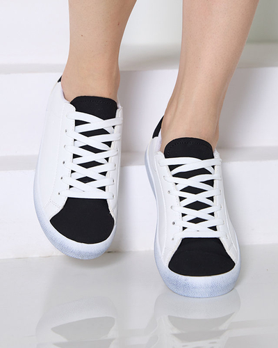 Bílé a černé sportovní tenisky pro ženy Asufi- Footwear
