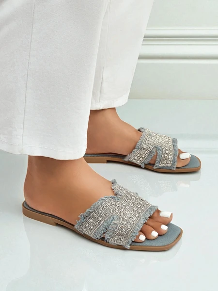 Royalfashion Dámské pantofle s kamínky CrystalEase